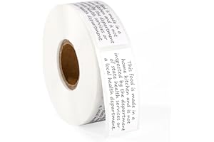 GOKTVAI 500pcs Cottage Food Law Labels Stickers, 2x1in Square Thermal Printed Adhesive Baked Bread Jam Jar Labels Made in Home Kitchen Baking Inspection Statement for Homemade Bakery Food Packaging