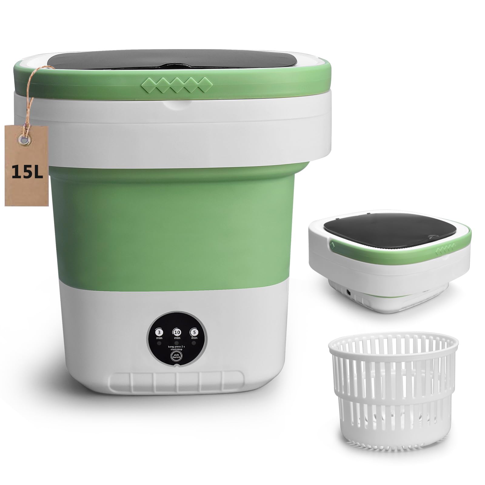 Photo 1 of Portable Washing Machine,15 L Washer with 3 Modes Cleaning for Underwear, Baby Clothes, Sock, Small Delicates. Mini FoldableTravel Washer and Dryer Combo for Apartment, Home, Hotel, Camping,RV