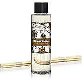 Urban Naturals Smoked Vanilla Scented Oil Reed Diffuser Refill with Free Set of Reed Sticks! A Vanilla Bean, Sandalwood & Leather Scent, 4 oz
