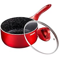 Saucepan, Nonstick Sauce Pan with Lid 2QT, Chemical-Free Sauce Pots with Stay-cool Handle, Induction Small Pot…