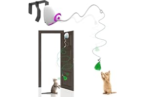Sofolor Interactive Cat Feather Toys, Hanging Electric Cat Toys for Indoor Cats, Retractable Cat Teaser Toy, Exercise Kitten Toys, Automatic Cat Toy