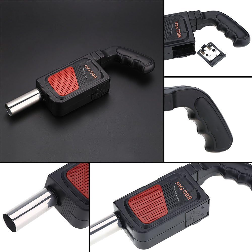Portable BBQ Handle Electric Blower, Handheld Outdoor Camping Picnic BBQ Cooking Tool Blower, Black, Kompakt - Image 5