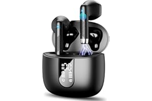 QXQ Wireless Earbuds, 2024 Bluetooth Headphones 5.4 Stereo Bass Ear buds with ENC Noise Cancelling Mics, 40H Bluetooth Earbuds with Dual LED Display Charging Case, IP7 Waterproof Earphones for Android iOS