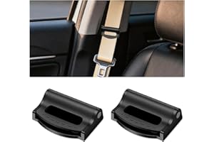 Ywdiml Car Seatbelt Adjuster, 2PCS Comfortable Vehicle Shoulder Neck Strap Locking Clips for Adults Kids, Adjustable Automotive Seat Belts Positioner, Universal for SUV Sedan Truck (Black)