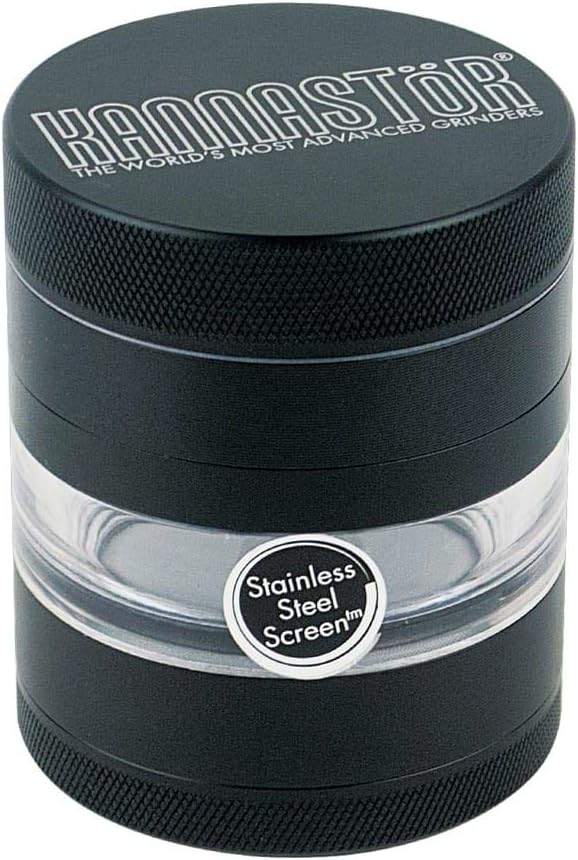 Kannastör Black & Clear-Mid Grinder 4 parts 54mm SKJ-BLK-M4-22 Herb 2.2", Black Series