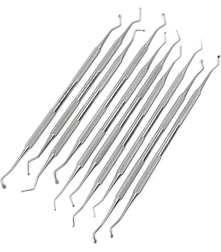 Set Of 10 Dental Excavators #17 - Double Ended Spoon Dental Instruments