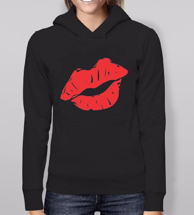 Lips Kiss Hoodie Sweatshirt Red Lips Kiss Shirt Hoodie (S