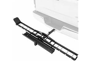 Lilvduybz Heavy Duty Steel Motorcycle Trailer Hitch Carrier, 600 LBS Carrier Hauler Hitch Mount Rack with 38" Loading Ramp, 7