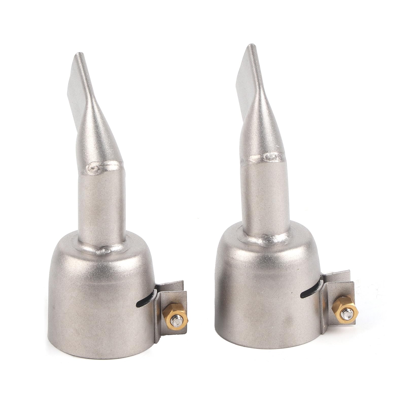 2Pcs Hot Air Gun Nozzle, Flat 120 Degree Welding Gun Nozzle Stainless Steel Heat Gun Nozzle Attachments Used for PP PVC Plastic Sheet Welding, Nozzle Width: Approx. 20mm/0.8in