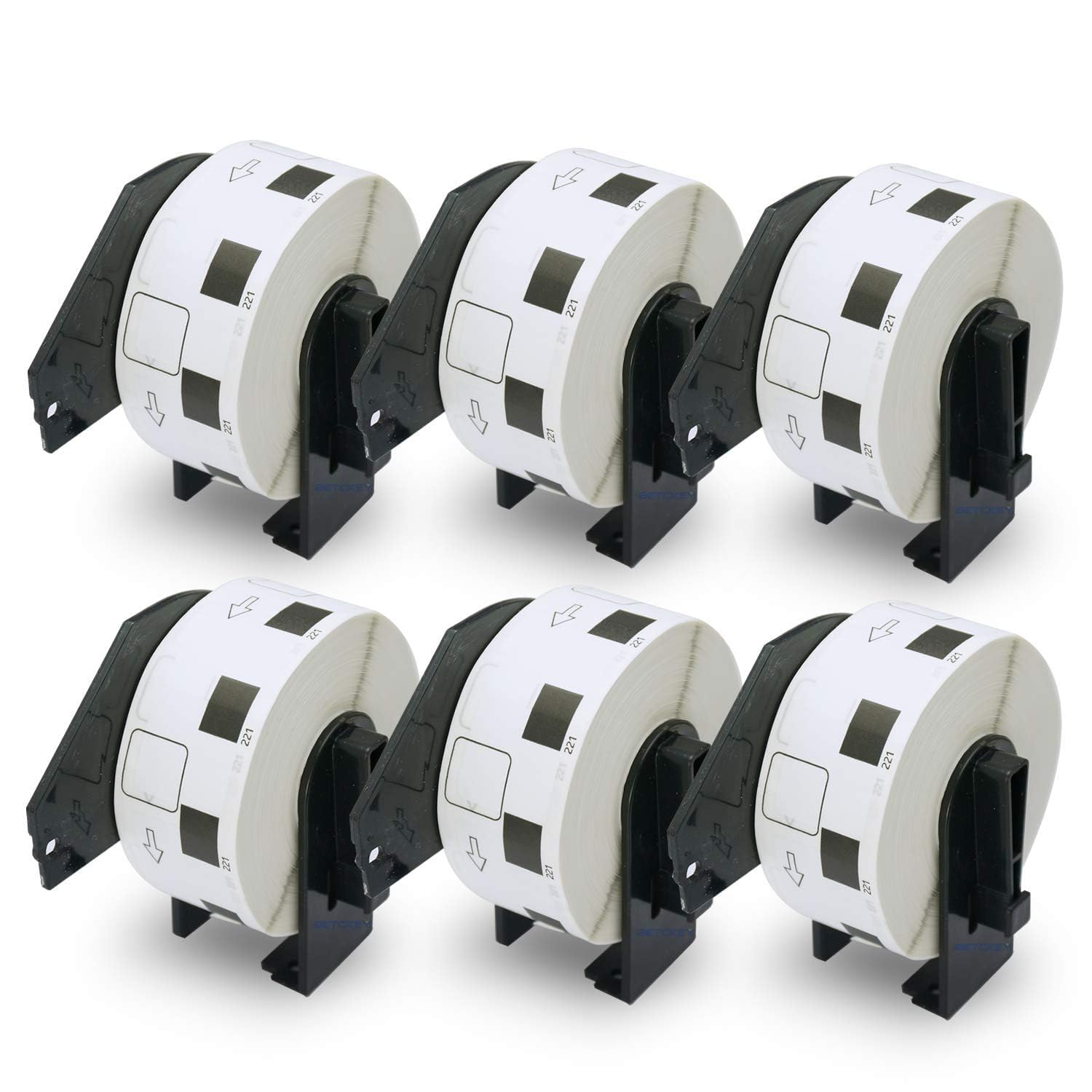 BETCKEY - 6 Rolls DK-11221 Labels, 23mm x 23mm, 6000 Square Labels Compatible with Brother QL Label Printers โ image 1