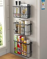 EigPluy 3 Pieces Kitchen Cabinet Door Storage Box Self-Adhesive Black