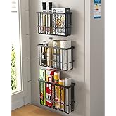 EigPluy 3 Piece Kitchen Cabinet Door Storage Box,Self Adhesive Wall Mounted Storage Boxes,Wardrobe/Bathroom/Refrigerator Small Items Organizer Storage Box (Black3)