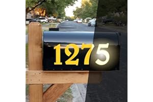 Diggoo Reflective Yellow Mailbox Numbers Sticker Decal Die Cut Elegant Style Vinyl Number 3" Self Adhesive 4 Sets for Mailbox, Signs, Window, Door, Cars, Trucks, Home, Business, Address Number