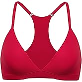 INLYRIC Women's Inbarely Soft Triangle Racerback Bralette - No Padding Unlined No Underwire Comfort Everyday Plunge Bralette