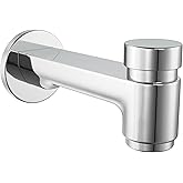 HammerHead Solid Brass Tub Spout with Spring-Loaded Diverter, 6.8" Length, 1/2" FNPT or 3/4" MNPT Thread-On Bath Tub Spout, H