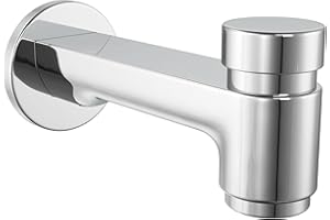HAMMERHEAD SHOWERS HammerHead Solid Brass Tub Spout with Spring-Loaded Diverter, 6.8" Length, 1/2" FNPT or 3/4" MNPT Thread-On Bath Tub Spout, Heavy-Duty Bathtub Faucet, Chrome