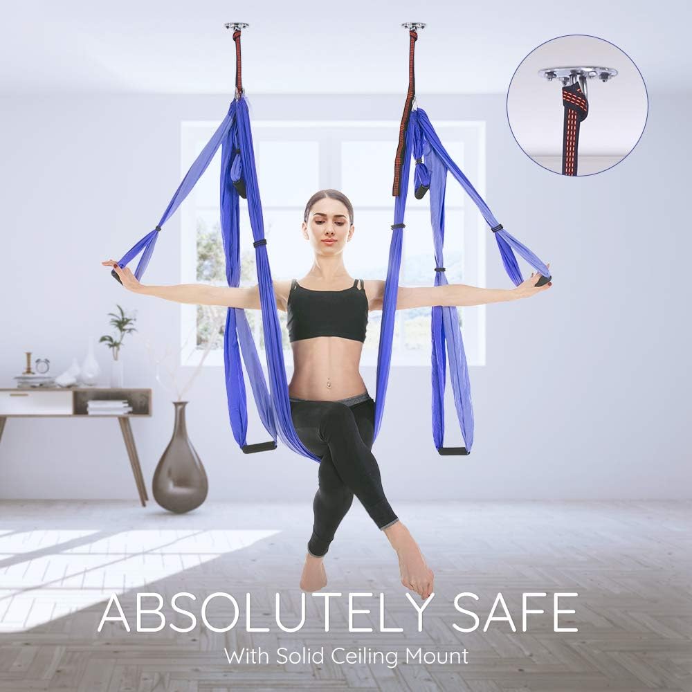 Mounting Accessories Included Purple Oudort Aerial Yoga Swing Set Yoga