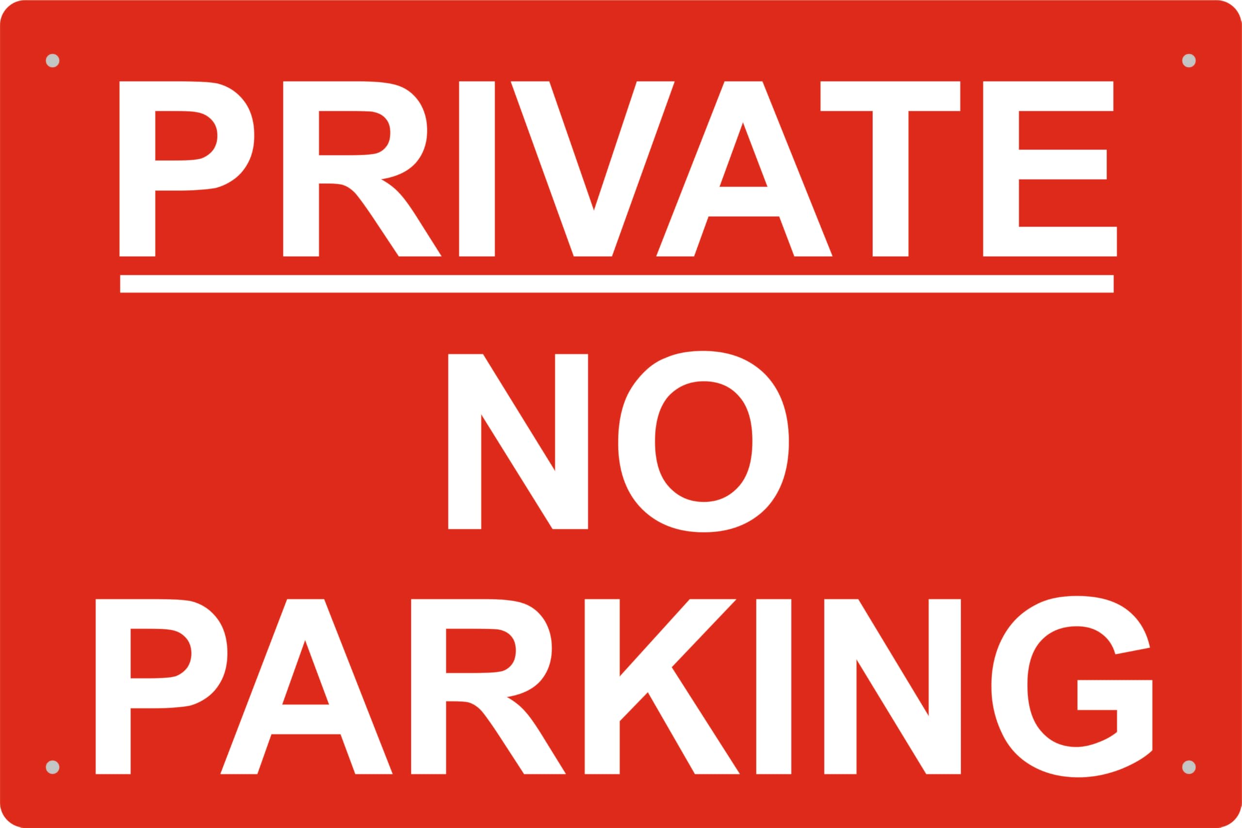 Private No Parking Sign - Rigid 3mm Composite Aluminium/Weatherproof UV Printed-Round Corner Pre Drilled — image 1