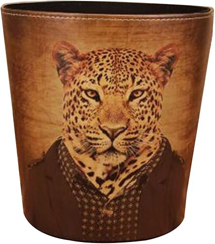 SeniorMar Hogar Sala de Estar Bote de Basura sin Tapa Cuero Estilo