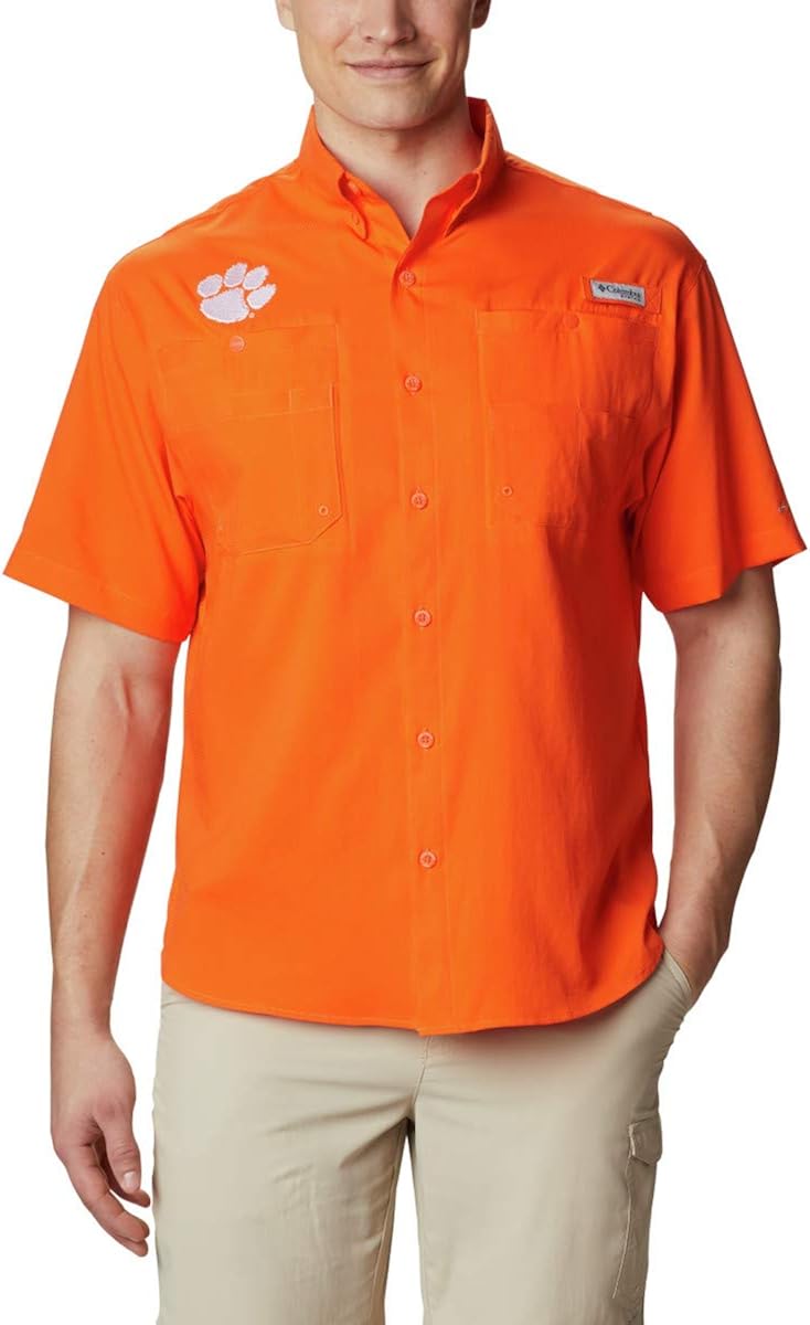 NCAA Clemson Tigers Men's Tamiami Short Sleeve Shirt, Large, CLE - Spark Orange : Clothing