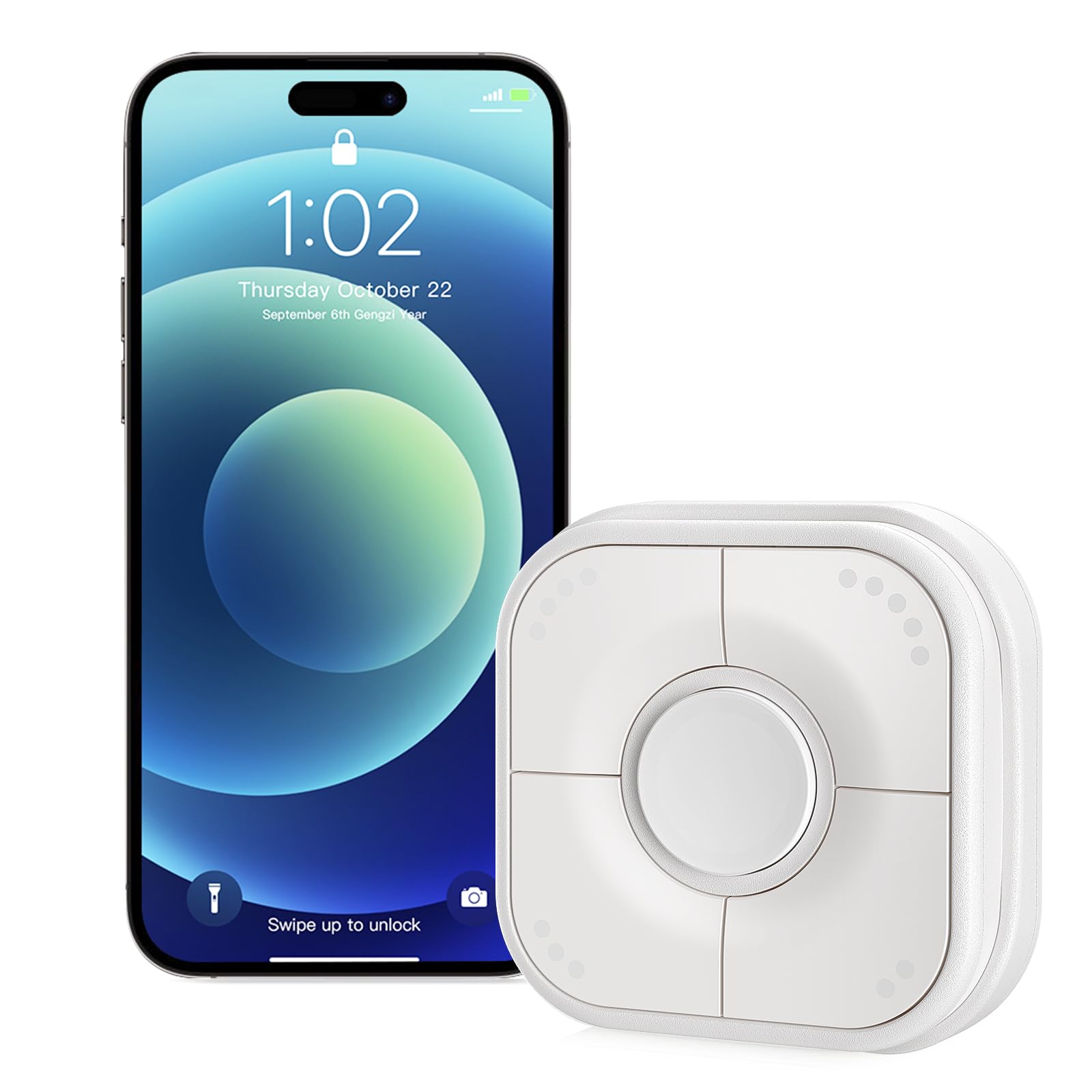 Onvis Smart Button Thread, Wireless 5-Keys Scene Remote Controller, Mini Dimmer Light Switch for Smart Home Devices, Smart Home Automation Scenario Switch, Works with Apple HomeKit