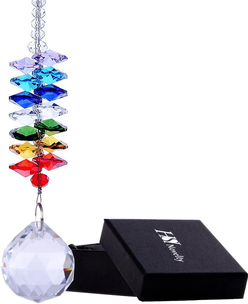 KARSLORA Glass Crystal Ball Prism Rainbow Maker Chakra Hanging Suncatcher Window Sun Catcher for Gift