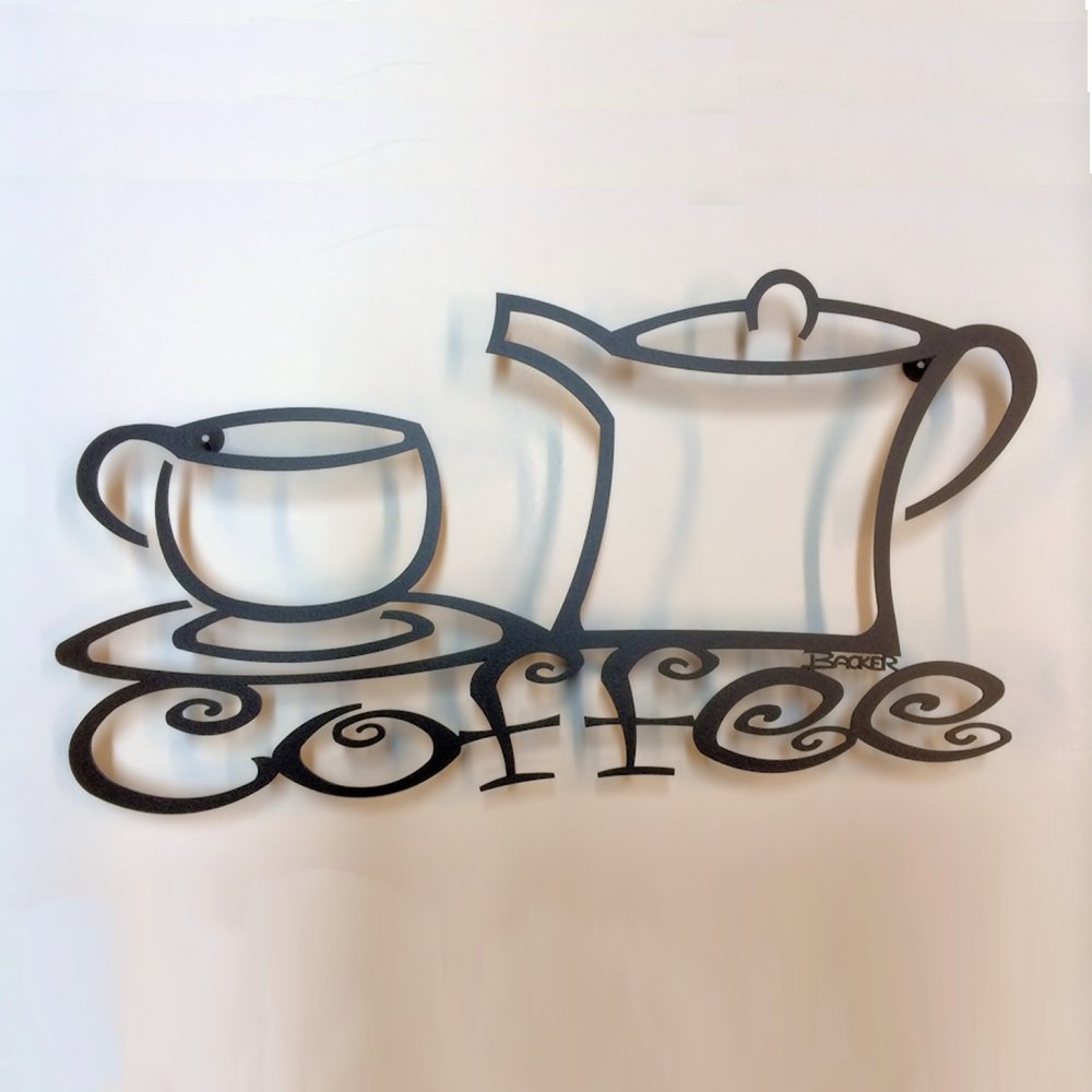 Amazon Com Coffee Wall Decor Black Metal Wall Art Metal Wall