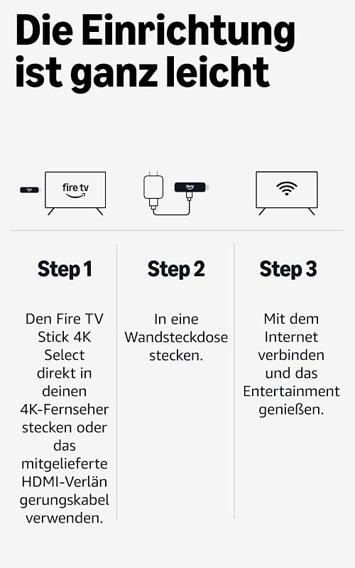 Fire TV Stick 4K Select, beginne mit dem Streamen in 4K, Hunderttausenden von Filmen und Serienfolgen sowie kostenlosem Live-TV, finde Serien schneller mit Alexa+