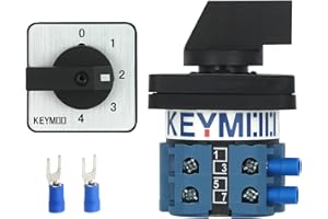 KEYMOO 20A Rotary Changeover Switch, 5 Position 8 Terminals, 4-Way 1NO 1NC 660V, Universal Selector Switch 20/0-4.2