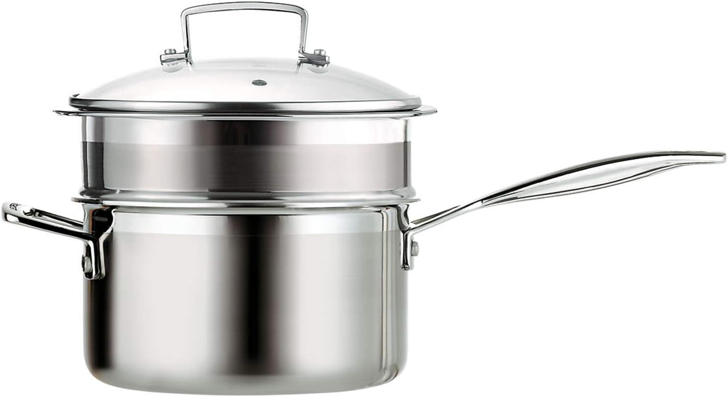 Le Creuset Stainless Steel Multi Steamer Insert with Glass Lid, for use