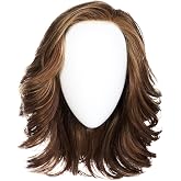 Raquel Welch Flip The Script Mid-Length Layered Wig With Lace Front and Memory Cap lll, Average Cap Size, RL10/12 Sunlit Chestnut