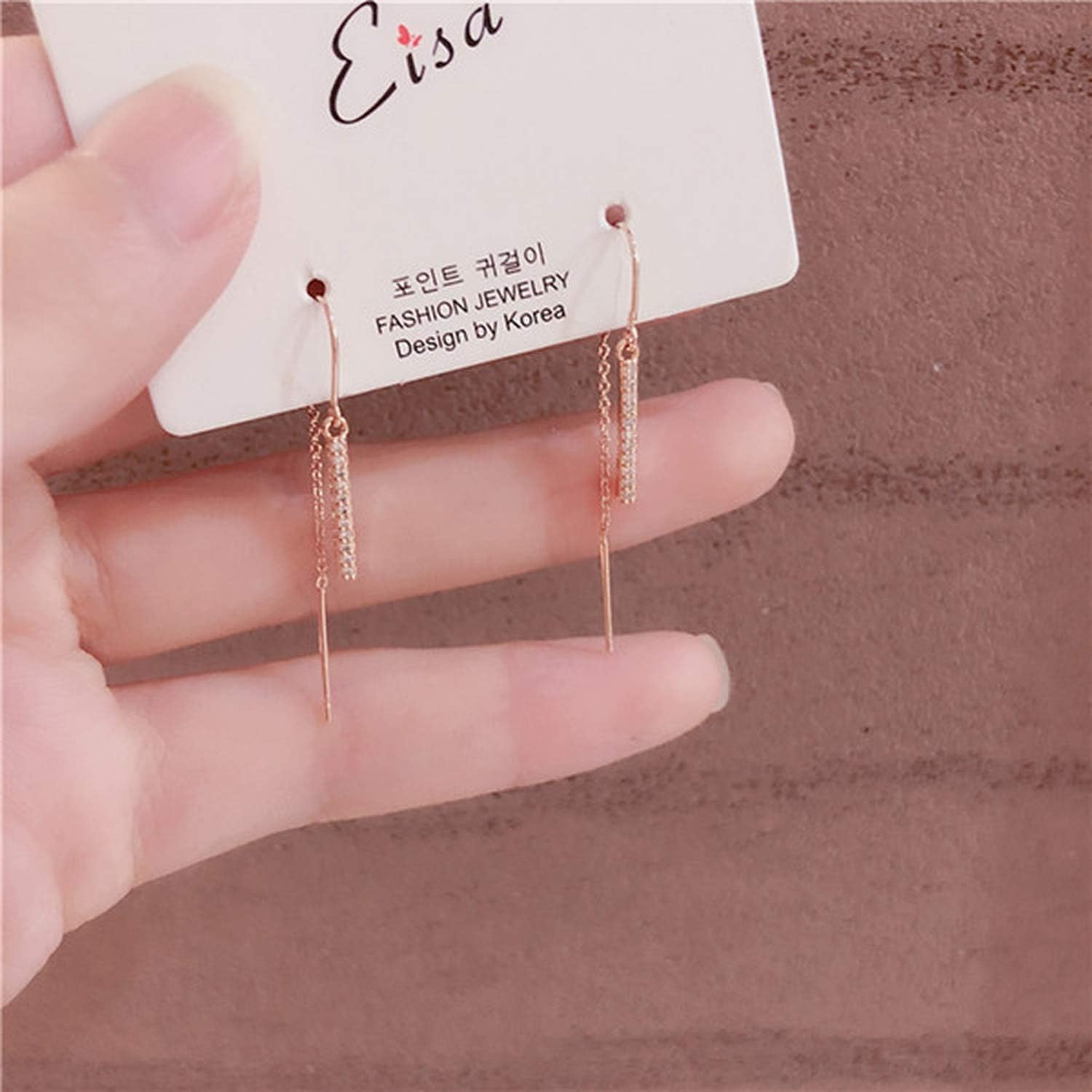 Romanly 2019 Korean Star New Hot Trendy Zircon Drop Earrings For Women Fashion Jewelry Micro Paved Boucle D'oreille Gifts