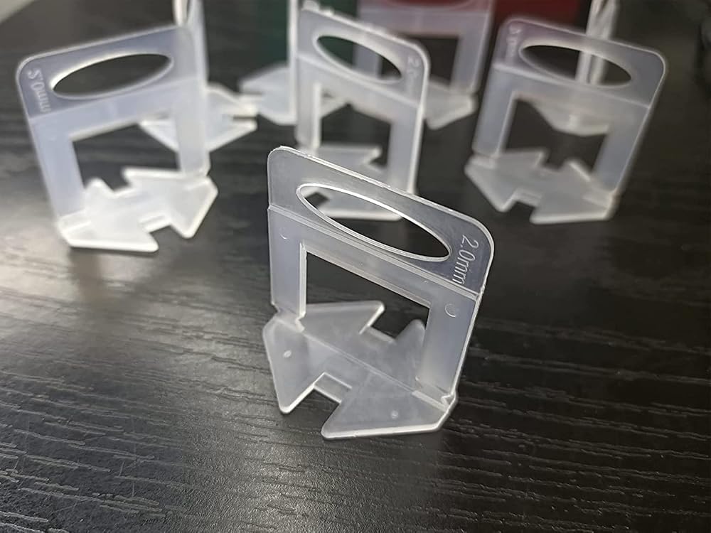 QTACIE Tile Leveling System Clips 2mm 200Pcs for Ceramic & Stone Installations