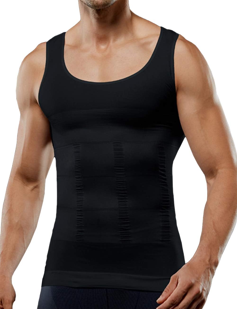 Lavento Men's Body Shaper Vest Abs Abdomen Undershirts Compression Tank Top