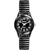 Avaner Stretch Band Couple Bangle Wristwatch Big Number Analog Quartz Ultrathin Elastic Strap Watches