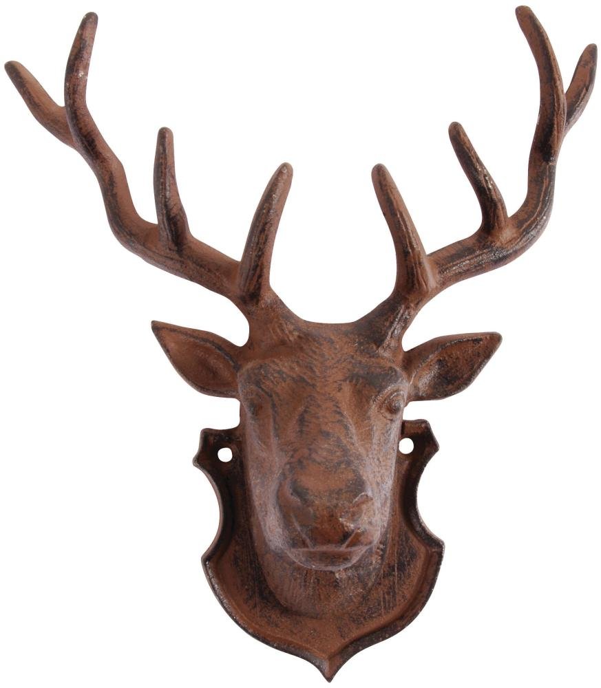 Esschert Design DB44 Wall Décor Deer, ant. Brown, 9.3 in*8.5 in*3.5 in