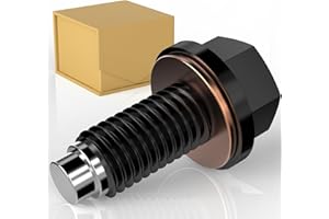 Fonowka M12x1.75 Magnetic Aluminum Oil Drain Plug with 1 Pcs Copper Gasket Crush Washer Sump Drain Nut Bolt Oil Pan Bolt Anti Leakage Seal Replacement for Buick Chevrolet Cadillac GMC Ford Hummer