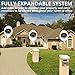 1/4 Mile Long Range Rechargable Solar Driveway Alarm Wireless Sensor System Driveway Sensor Alert System Weatherproof Security Outdoor Motion Sensor & Detector No Need Replace Batteries