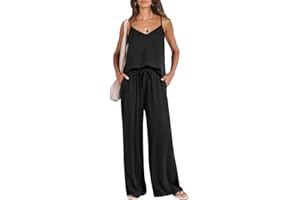 ANRABESS Women's 2 Piece Linen Lounge Set Casual Matching Pants Jumpsuit Summer Beach Travel Vacation Trendy Outfits