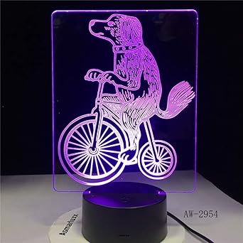 3d Veilleuse Chien Tour Velo 7 Couleur Multicolore Led Jouet Table Tactile Lampe D Anniversaire Gif Keine Fernbedienun Amazon Fr Luminaires Et Eclairage