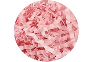 RRBOLAL Crinkle Cut Paper Shred Filler (2LB) for Easter Basket & Gift Filling,Shredded Paper for Gift Box,Crinkle Paper for Wrapping & Packing Box Filling (light pink)