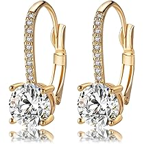 Amazon.com: Ladies 1 Carat Diamond Pendant Earrings 18K Gold ...