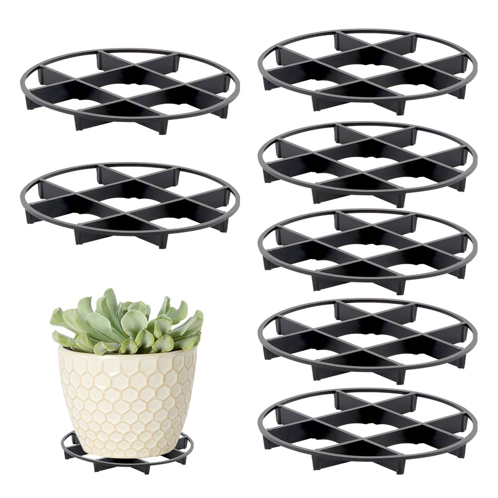 Photo 1 of TWZKXC 8 Pcs 4.35" Plant Saucer Drainage Rack Stand, Pot Saucer Support Flower Pot Level Feet Support Holder Vase Lifter Bottom Drainer Risers Plants Root Prevention for Indoor Outdoor Garden