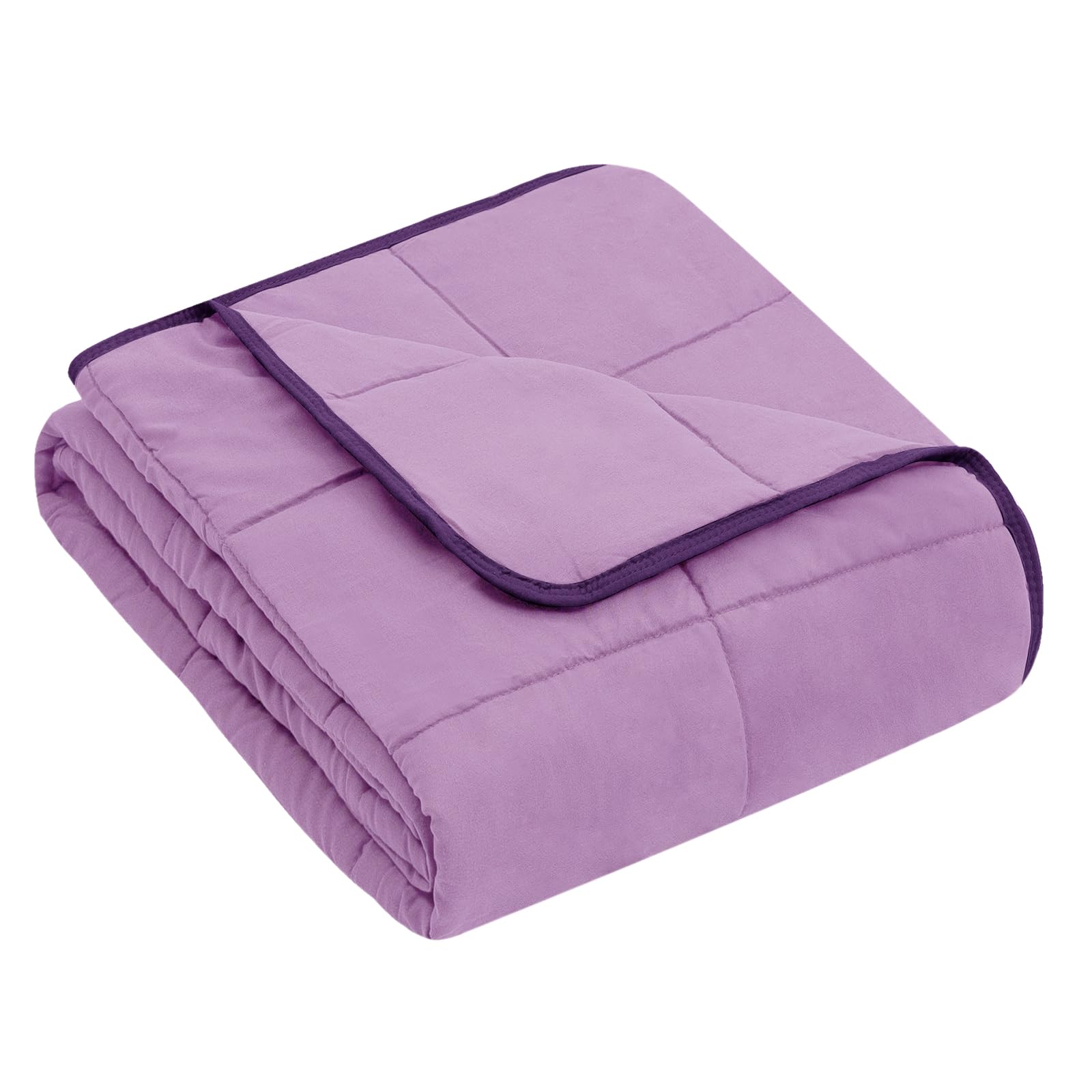 Photo 1 of yescool Weighted Blanket (7 lbs, 41" x 60", Purple) Cooling Heavy Blanket for Sleeping Perfect for 60-90 lbs, Breathable Blanket with Premium Glass Bead, Machine Washable