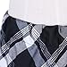 Women's Elastic Waist Plaid Pleated Skirt Tartan Skater School Uniform Mini Skirts (Small, Series 1 White)