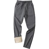 Rseoutlh Men's Winter Fleece Pants Sherpa Lined Warm Sweatpants Active Running Track Thermal Jogger Pants