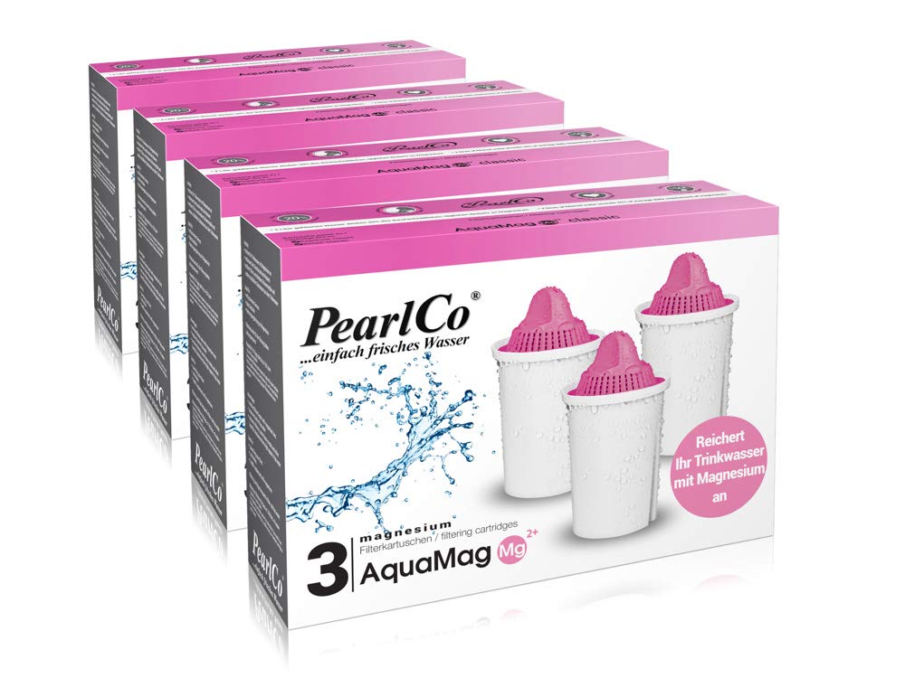 PearlCo - AquaMag Classic Pack of 12 Filter Cartridges with Magnesium - Fits Brita Classic