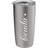 Brenda Name Women Girls Monogram Heart Stainless Steel Insulated Tumbler
