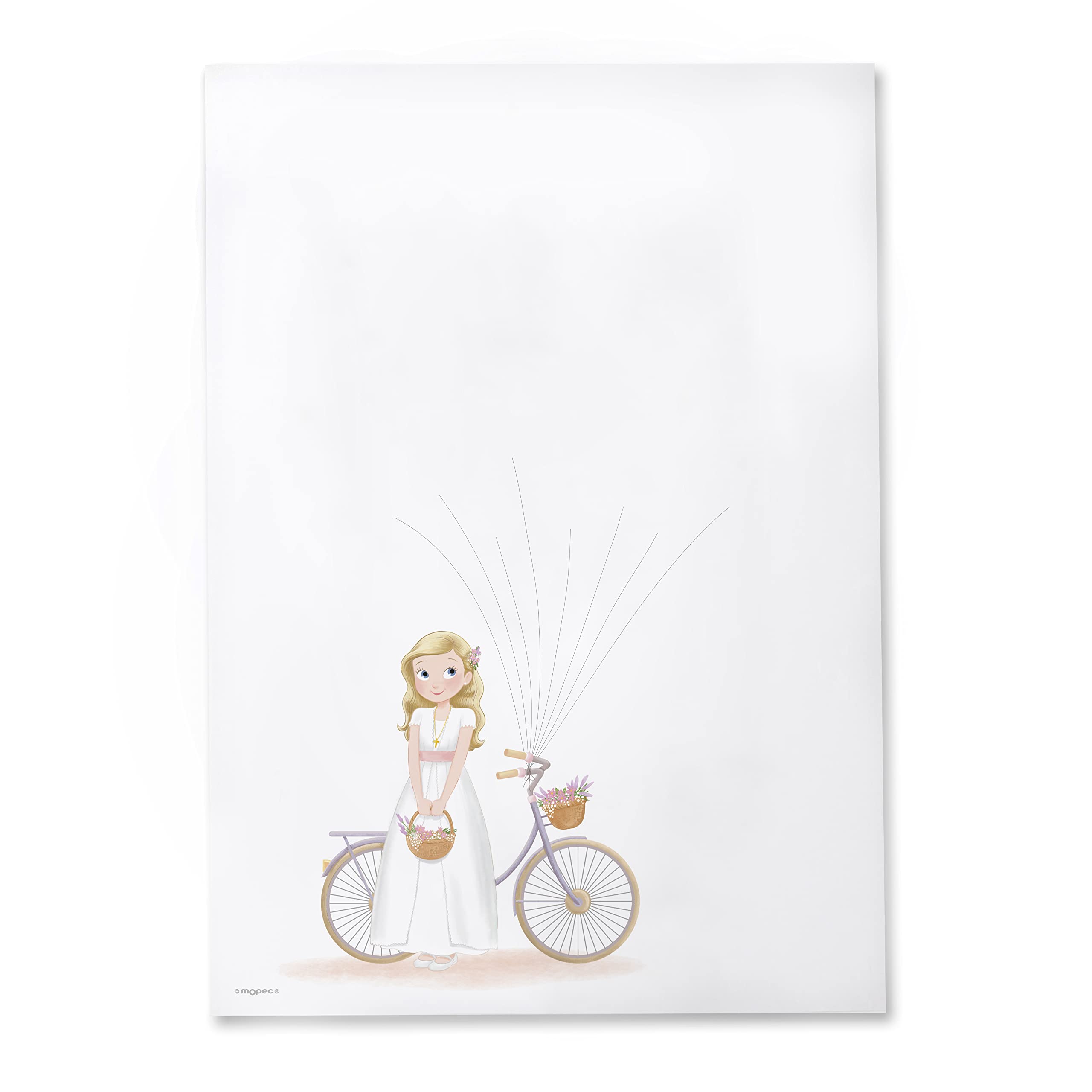 Communion Footprint Film Girl Basket Flowers 29.5 x 42 cm