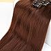 S-noilite Clip in Hair Extensions Human Hair, Medium Brown Remy Hair Extensions Double Weft Silky Straight 10 Inch Short Black Human Hair Extensions Clip ins for Women 110grams 8pcs(#4)